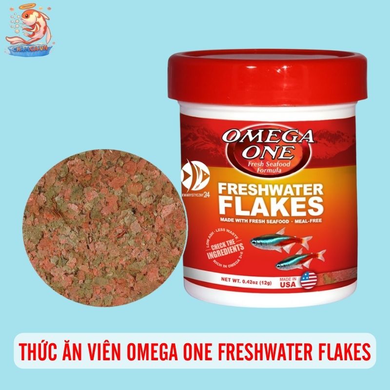 Top 10 Loại Thức Ăn Giúp Cá Cảnh Nước Ngọt Tăng Trưởng Nhanh 7 Thức ăn viên Omega One Freshwater Flakes