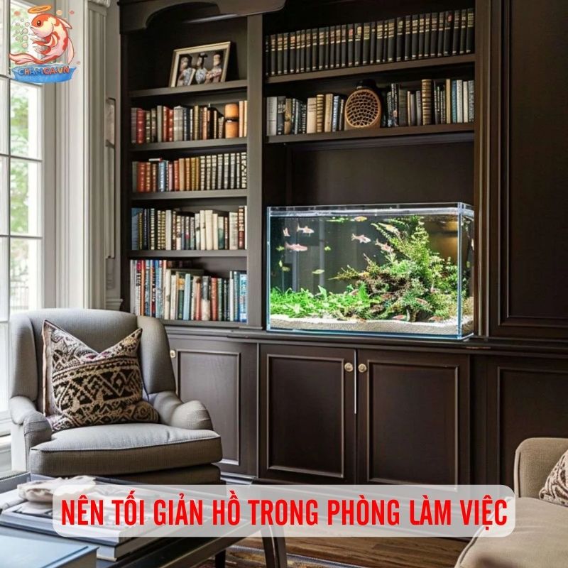Thiết Kế Hồ Cá Theo Không Gian Chuẩn Nhất Cho Người Mới 3 Nên tối giản hồ trong phòng làm việc