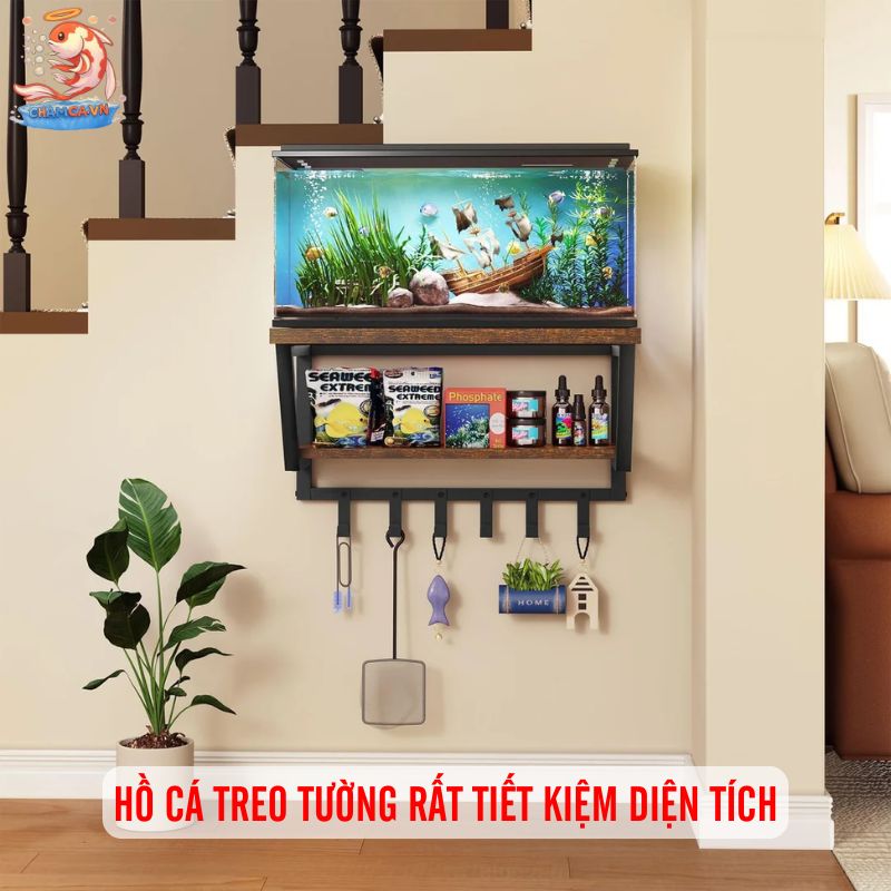 Hồ Cá Thủy Sinh Treo Tường Trang Trí Hiện Đại Cho Không Gian 2 Hồ cá treo tường rất tiết kiệm diện tích