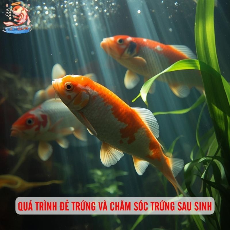 Cách Chăm Cá Chép Cảnh Sinh Sản Từ Người Có Kinh Nghiệm 3 Quá trình đẻ trứng và chăm sóc trứng sau khi cá sinh sản
