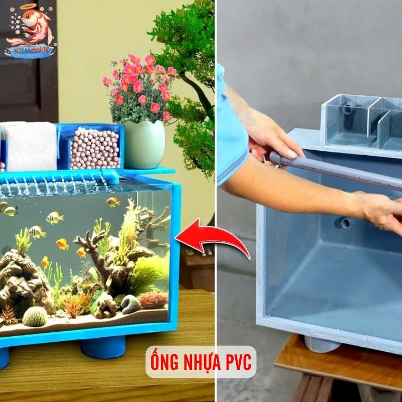 Ống Dẫn Nước Trong Setup Hồ Thủy Sinh Và Cách Lắp Đặt Chuẩn 3 Ống nhựa PVC